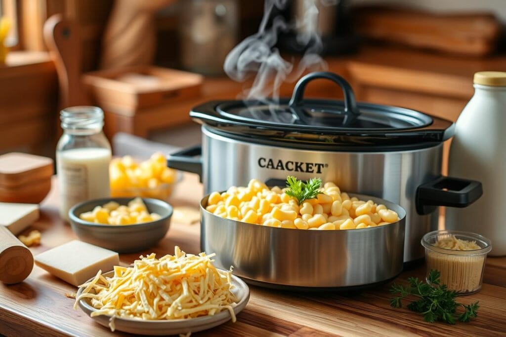 Crockpot Mac and Cheese Preparation