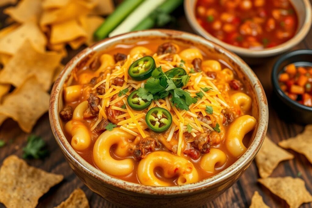 beef queso mac and cheese​