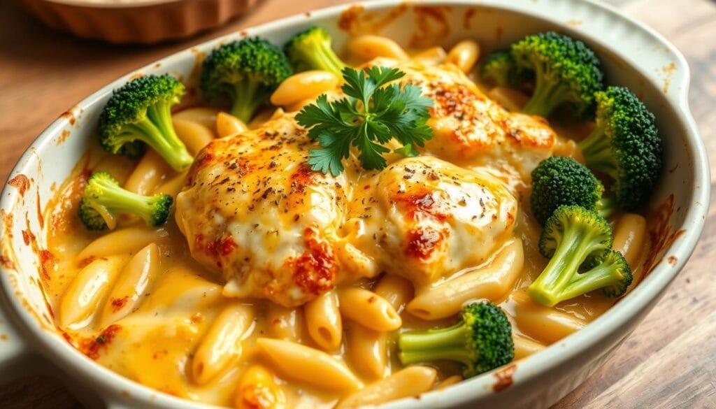 garlic chicken pasta casserole