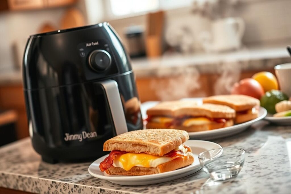 Air Fryer Breakfast Sandwich Preparation