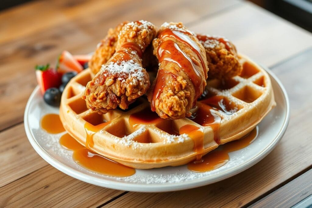 Classic Chicken and Waffles Dish