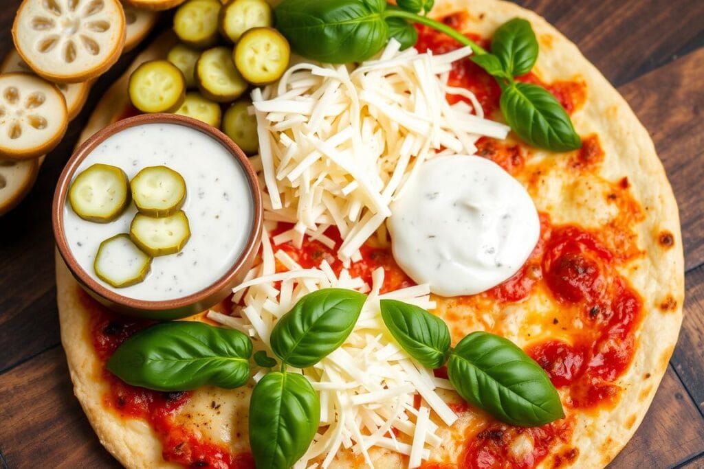 Dill Pickle Alfredo Pizza Ingredients