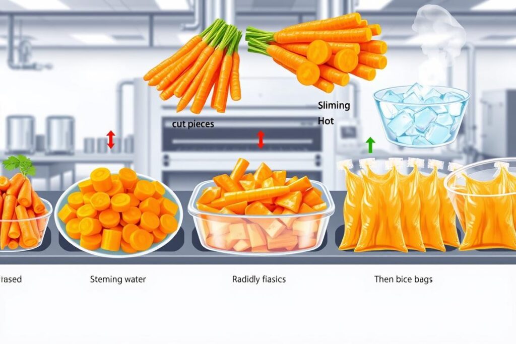 Frozen Carrots Processing