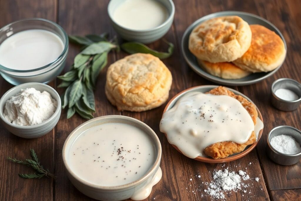 Ingredients for Chicken Biscuits and Gravy