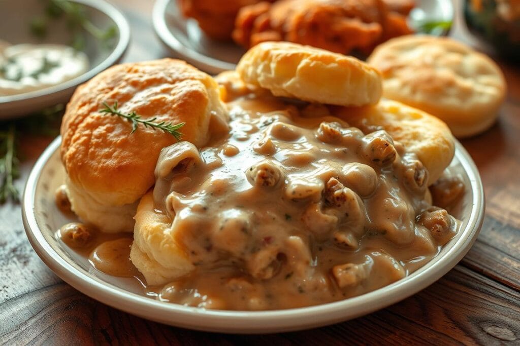 chicken biscuits and gravy