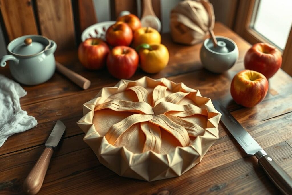 origami apple pie before fold