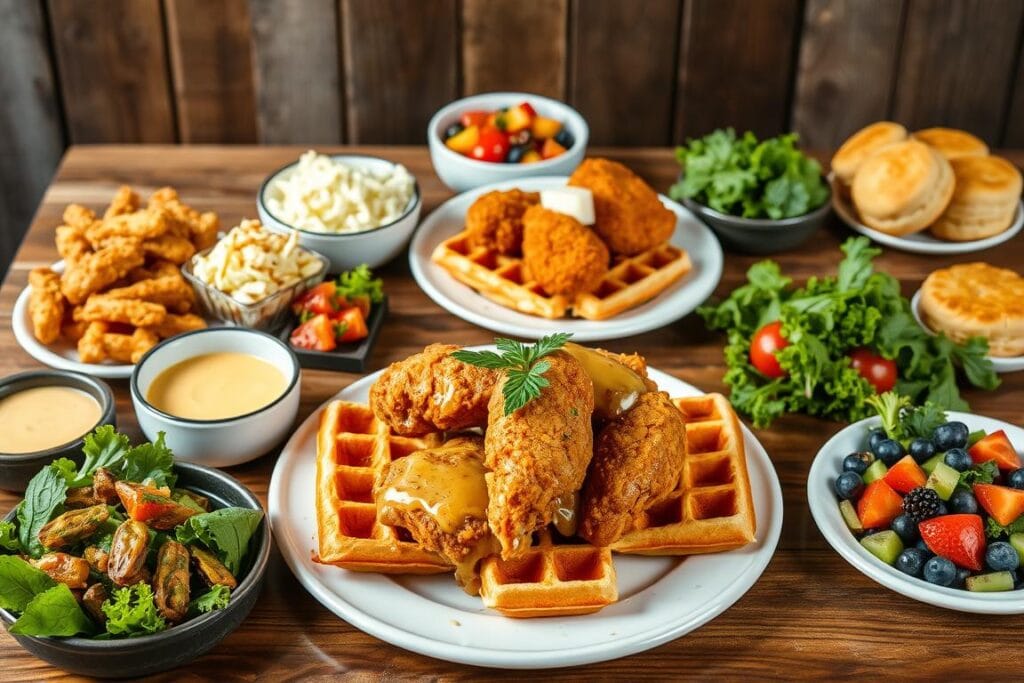 what to serve with chicken and waffles​