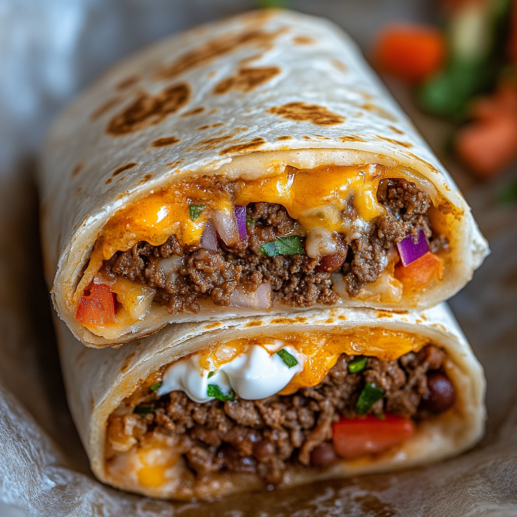 Taco Bell Beefy 5-Layer Burrito on wrapper
