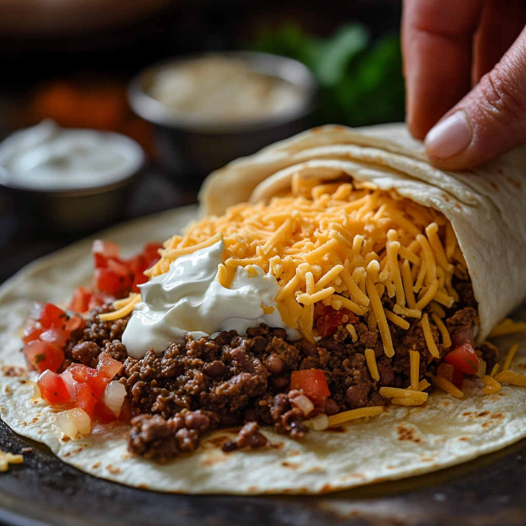 Step-by-step Beefy 5-Layer Burrito prep
