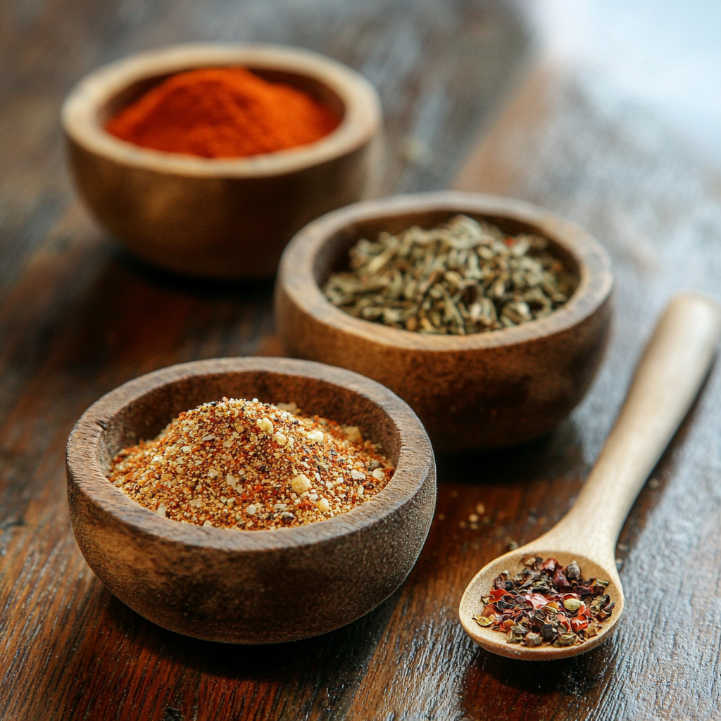 blackened taco seasoning ingredients in bowls