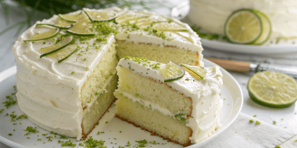 Lime velvet cake with cream cheese frosting