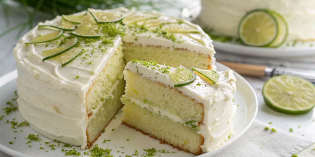 Lime velvet cake with cream cheese frosting